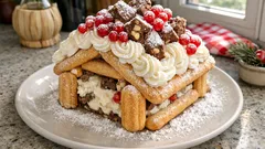 Baita di Natale senza cottura: il dolce scenografico con savoiardi e crema ricotta